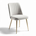 Chaise design en métal doré et tissu gris clair dimensions 45 x 50 x 85cm