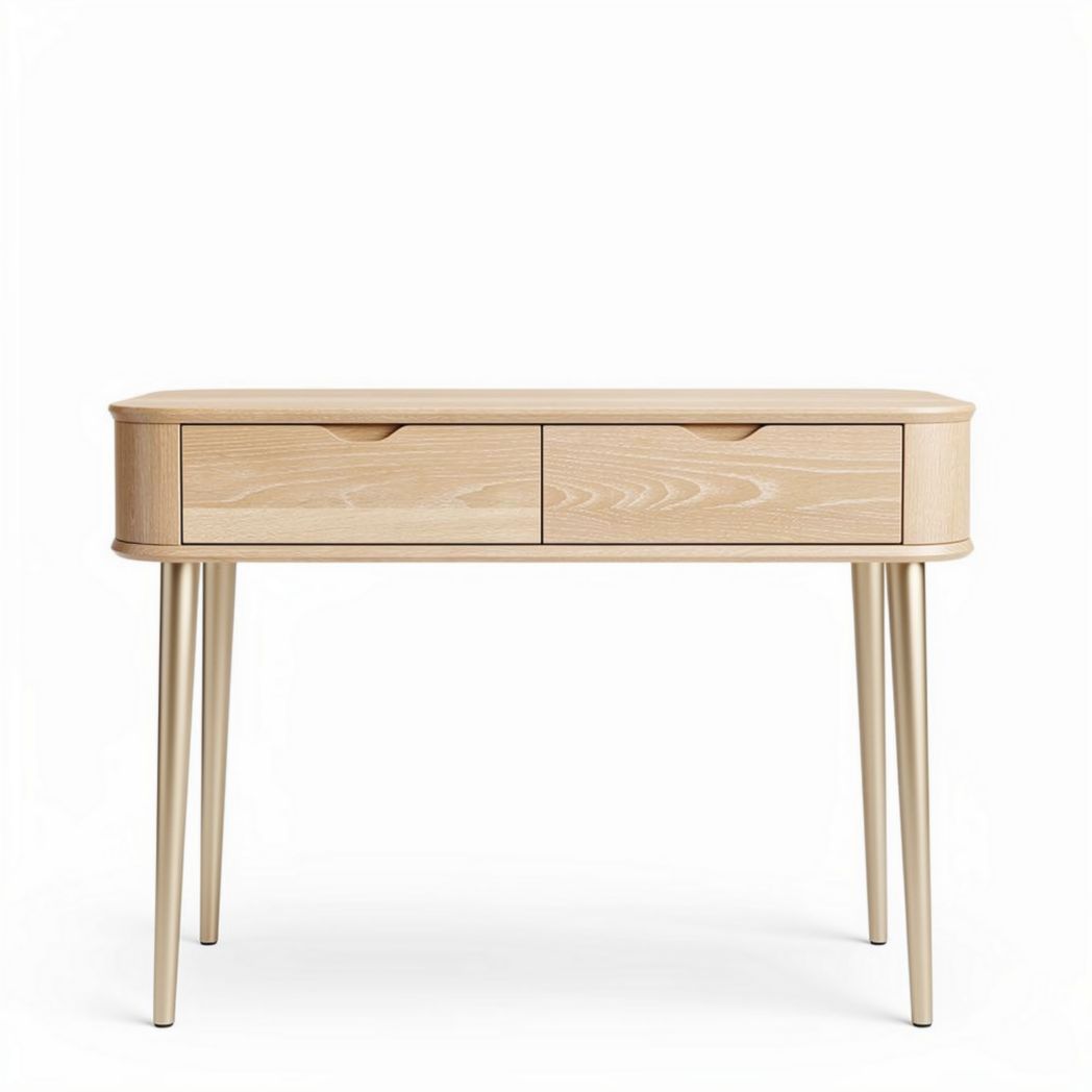 Bureau en bois clair avec deux tiroirs dimensions 120 x 50 x 75cm