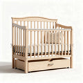 Lit de bébé en bois avec tiroir de rangement 120 x 60 x 85 cm naturel