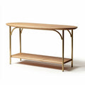 Table console en bois et métal doré 120 x 45 x 75cm pour salon ou entrée