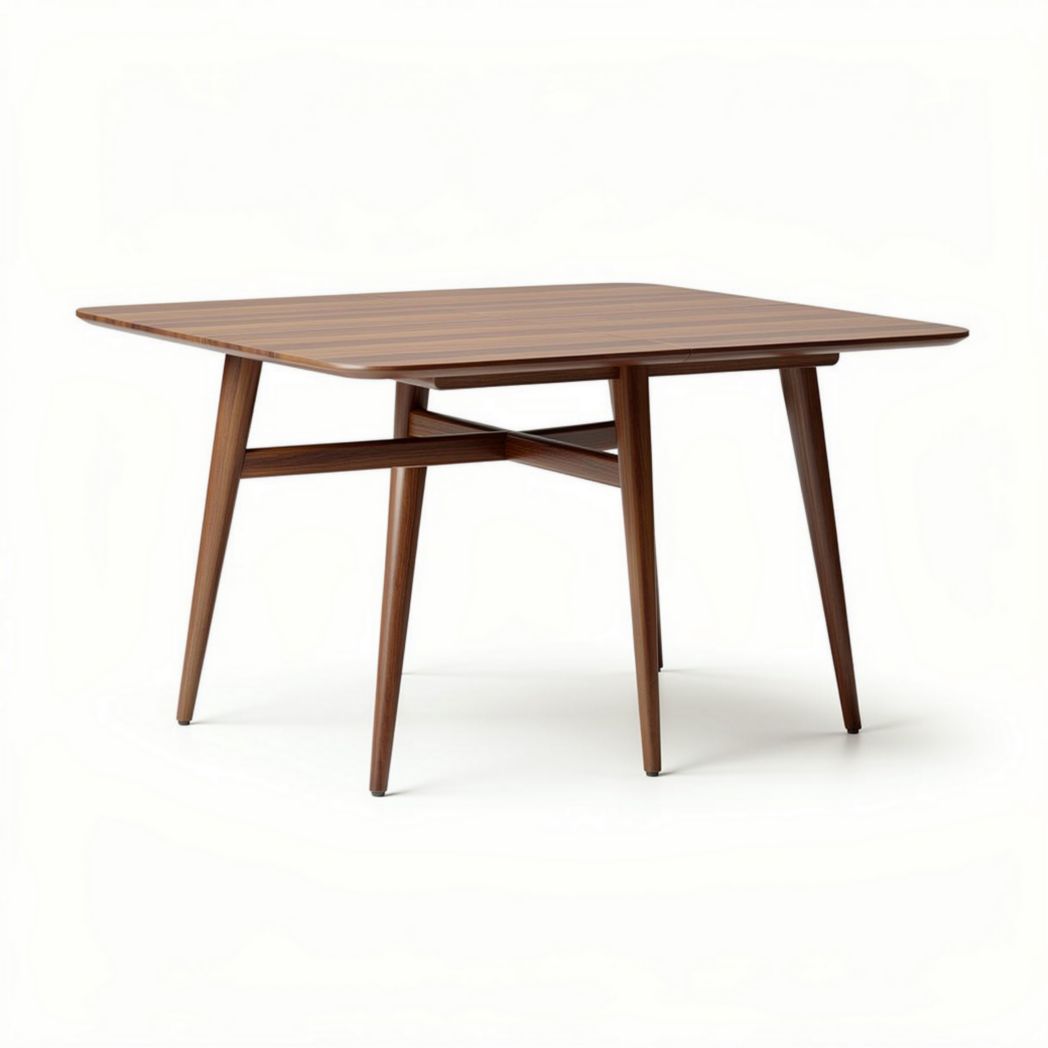 Table carrée en bois foncé de 100 x 100 x 75 cm pour salle à manger