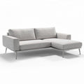 Canapé modulable en tissu gris clair avec structure en métal 220 x 90 x 85cm