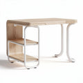 Bureau en bois avec étagères blanches 70 x 50 x 75cm pour bureau à domicile