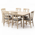 Table à manger en bois avec six chaises rembourrées dimensions 180 x 90 x 75cm