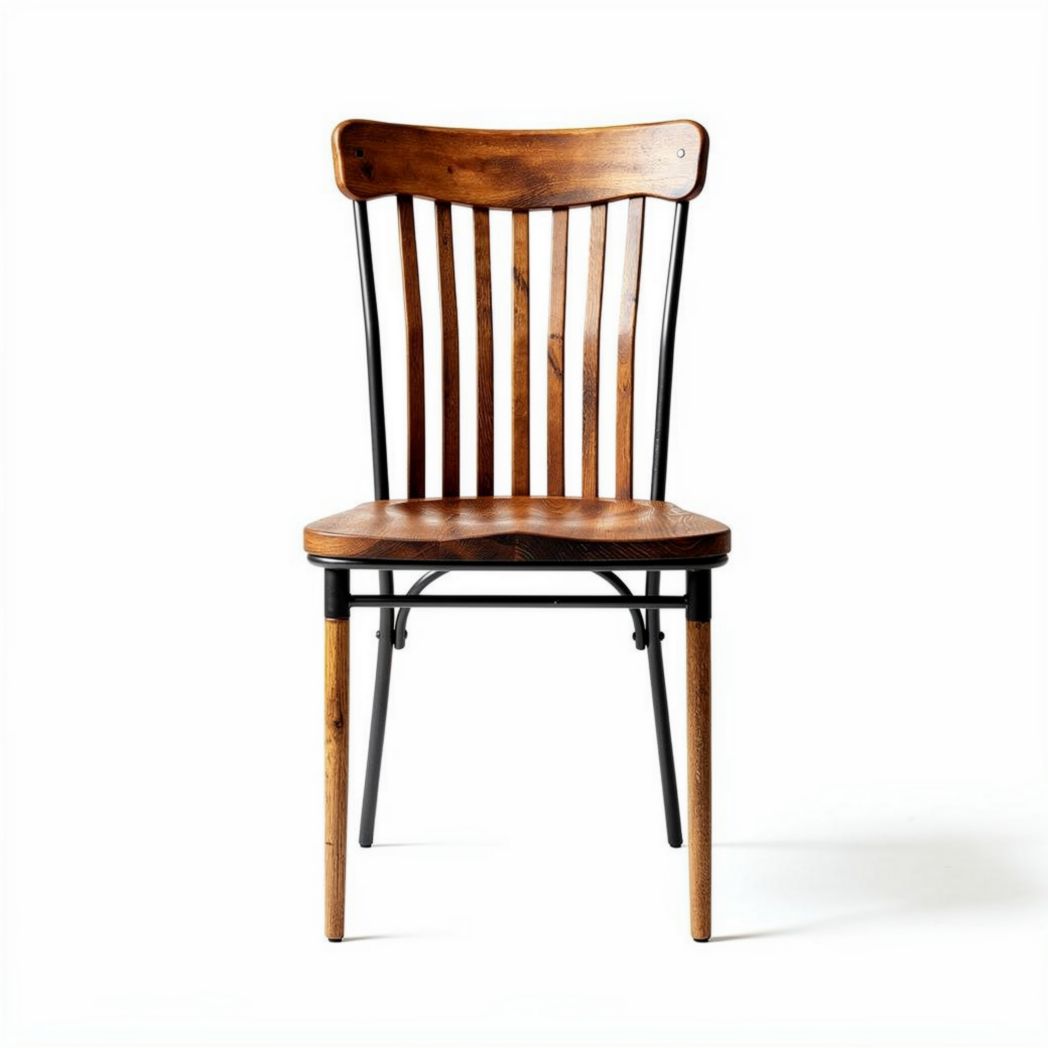 Chaise en bois avec structure métallique noire dimensions 45 x 50 x 85cm