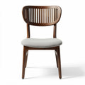 Chaise en bois avec assise en tissu gris 45 x 50 x 85cm