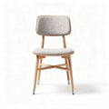 Chaise en bois avec rembourrage en tissu gris dimensions 45 x 50 x 80cm